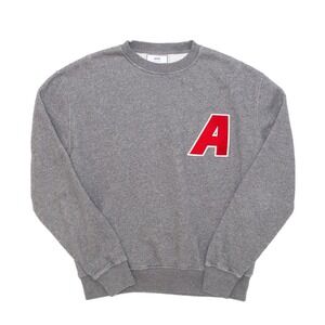AMI Alexandre Mattiussi Grey "A" Logo Long Sleeve Sweatshirt Women's Size Mediu